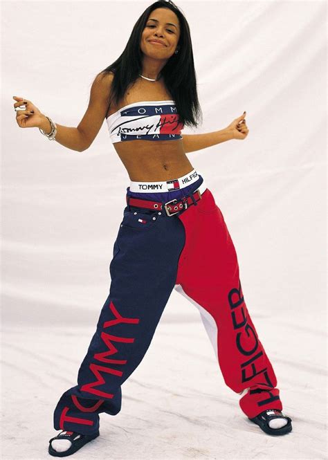 aaliyah 90's|aaliyah tommy hilfiger outfit.